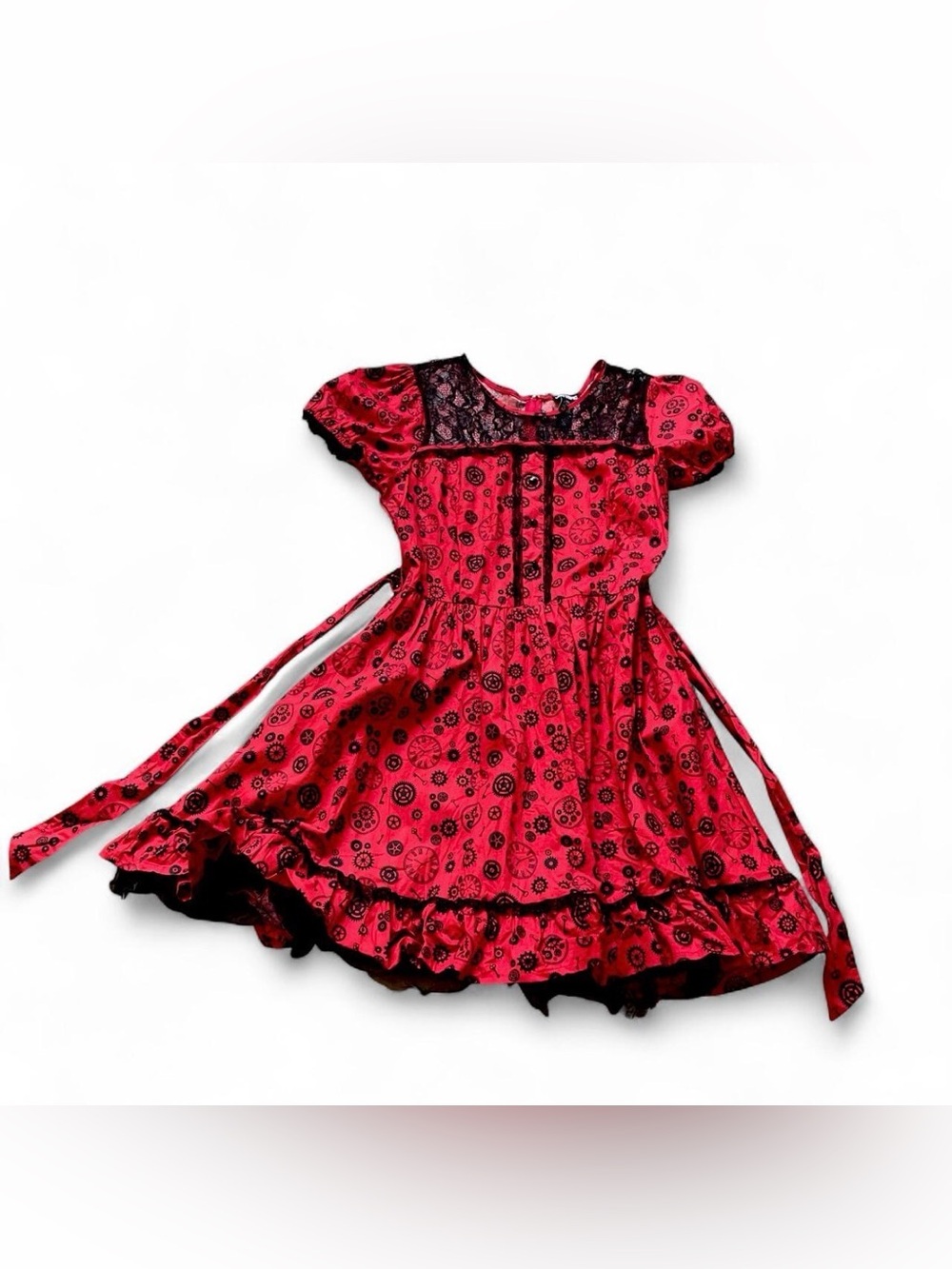 Red & black steampunk gothic Lolita dress